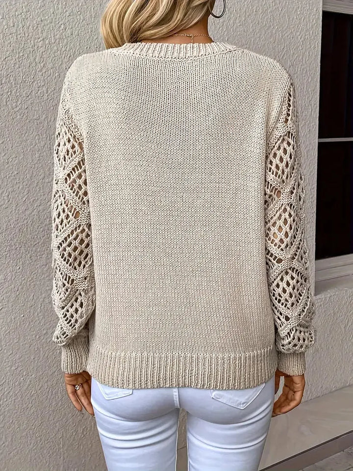 Lässiger Strickpullover Mit V-ausschnitt Für Damen | Langarm