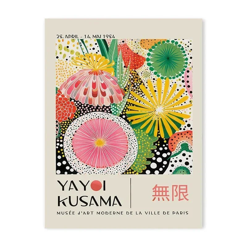 Póster de Arte de Pared Estilo Kusama Contemporáneo