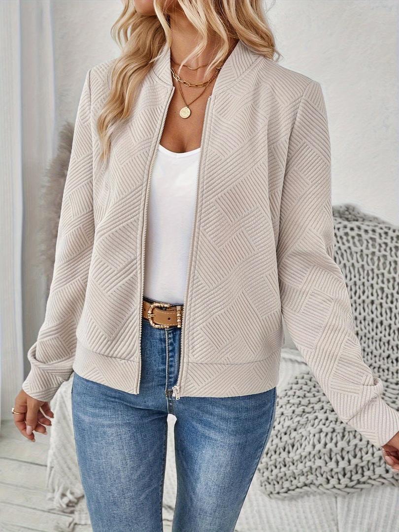 Klassische Bomberjacke Mit Struktur Für Damen | Mit Reißverschluss