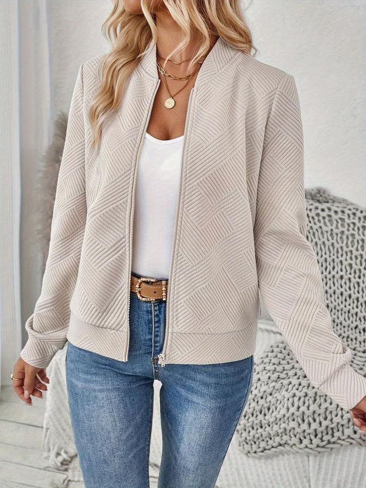 Klassische Bomberjacke Mit Struktur Für Damen | Mit Reißverschluss