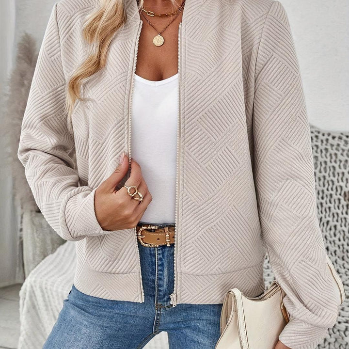 Klassische Bomberjacke Mit Struktur Für Damen | Mit Reißverschluss