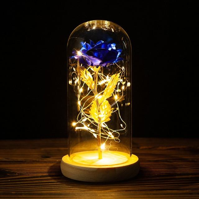 Romantic LED Rose Ornament Light Up Dome Gift