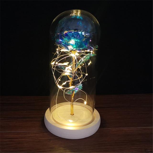 Romantic LED Rose Ornament Light Up Dome Gift