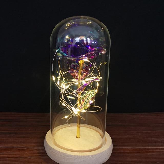 Romantic LED Rose Ornament Light Up Dome Gift