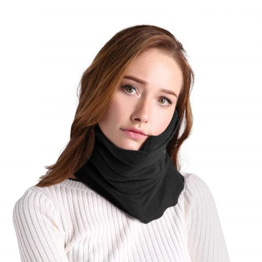 Compact Travel Neck Pillow with Built-In Phone Support