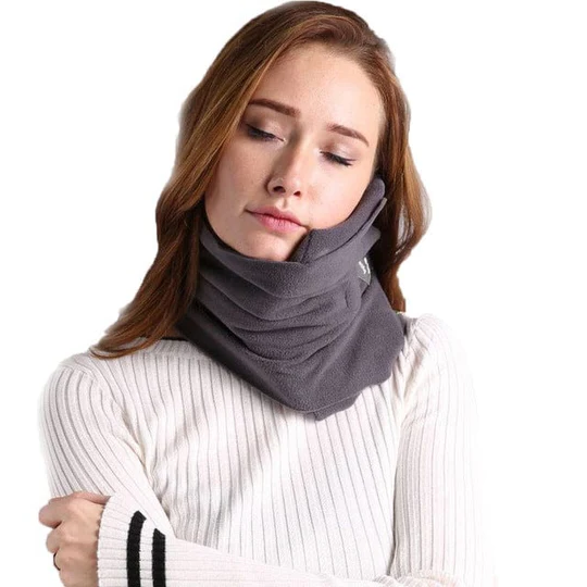 Compact Travel Neck Pillow with Built-In Phone Support