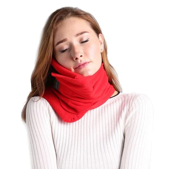 Compact Travel Neck Pillow with Built-In Phone Support