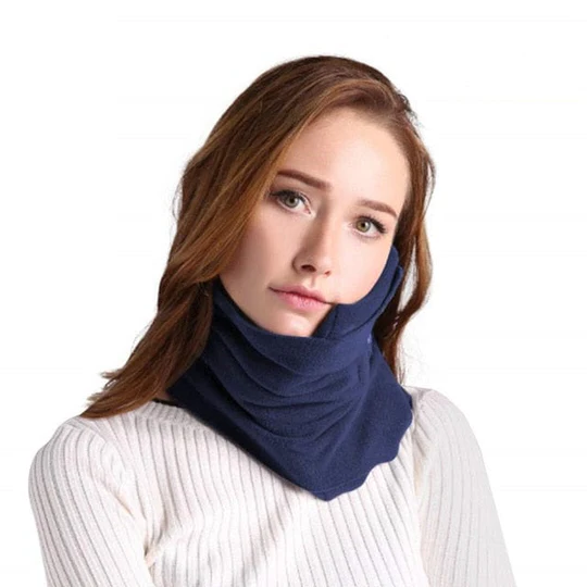 Compact Travel Neck Pillow with Built-In Phone Support