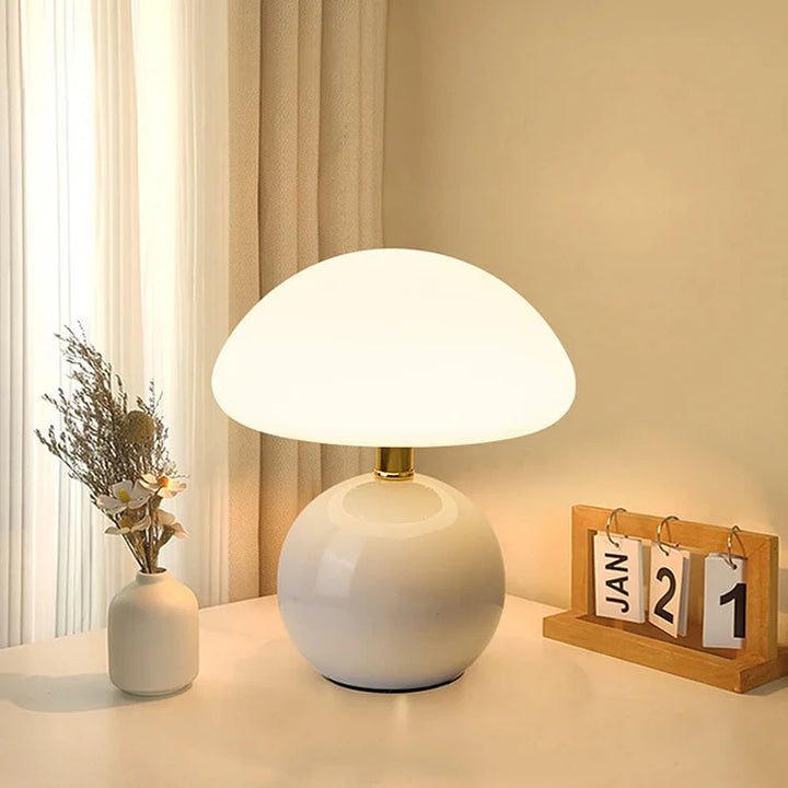 Bauhaus Style Mushroom Bedside Lamp Retro Accent Light