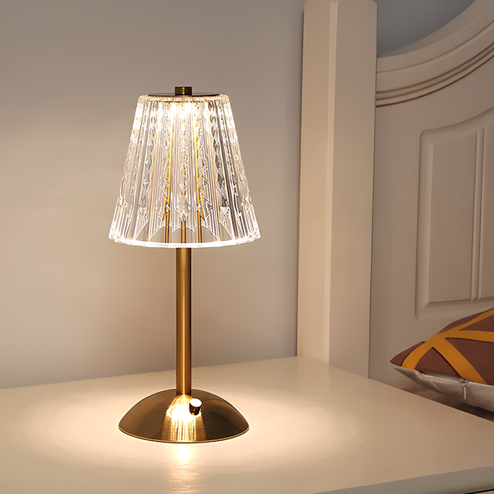 Touch Activated LED Crystal Table Lamp Cordless Dimmable Lighting