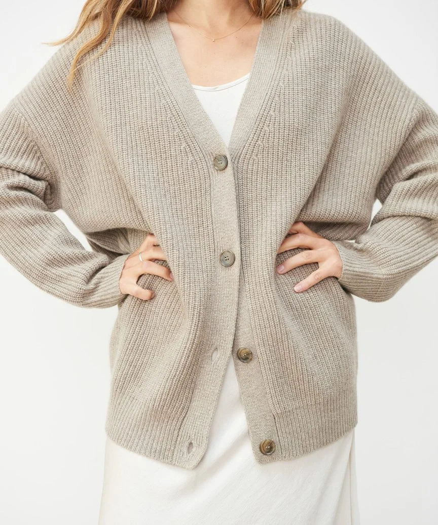 Lässige Strickjacke Mit V-ausschnitt Für Frauen | Übergröße