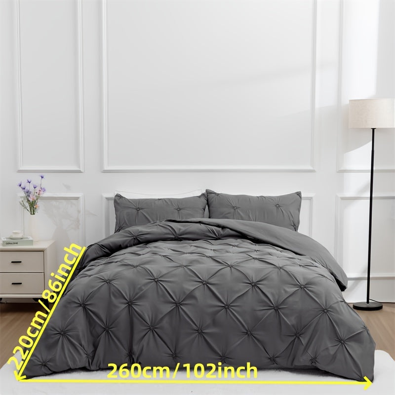 Juego de Edredón con Textura y Pliegues Pintuck con Acabado Acolchado