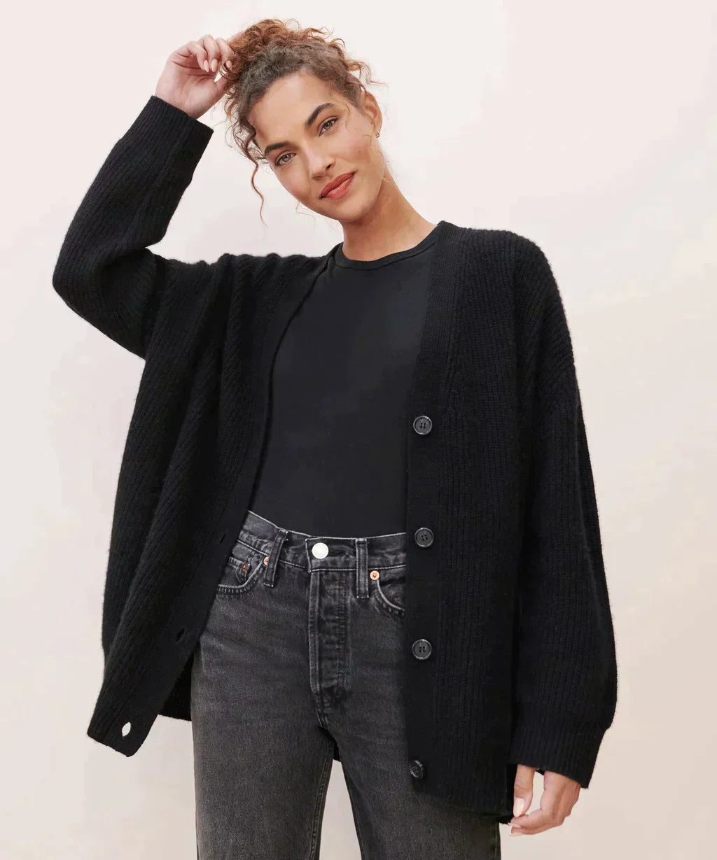Lässige Strickjacke Mit V-ausschnitt Für Frauen | Übergröße