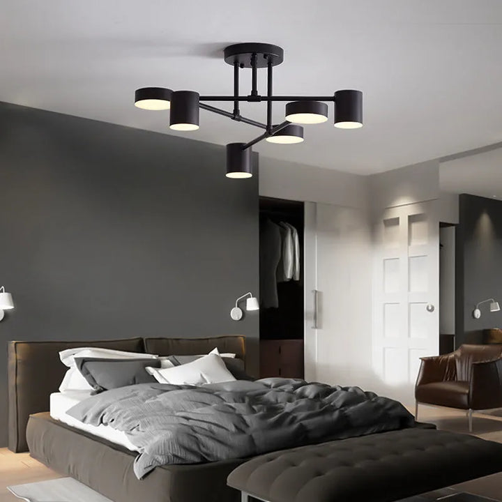 Contemporary 6-Light Ceiling Light Adjustable Ambience for Modern Interiors
