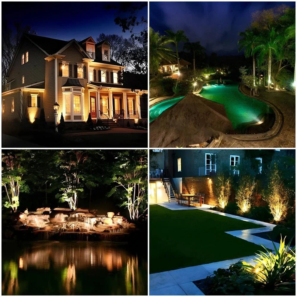 Solar Garden Spotlight Adjustable Colour Outdoor Lighting