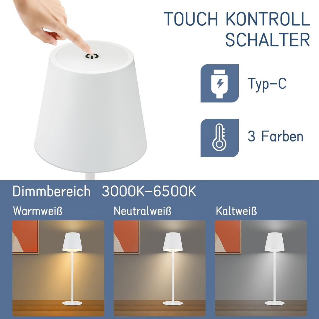 Touch Activated Rechargeable LED Table Lamp for Bedside Use
