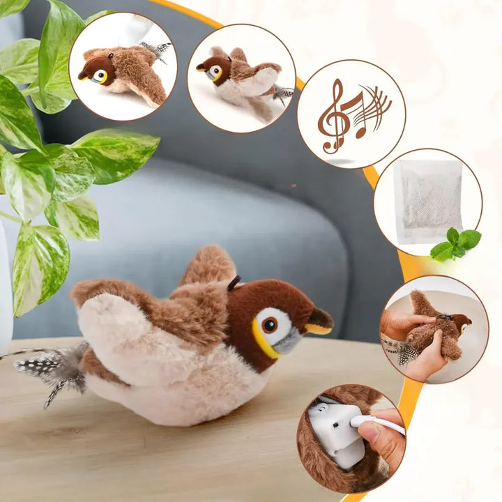 Automatic Flapping Bird Cat Toy Motion-Activated Interactive Play