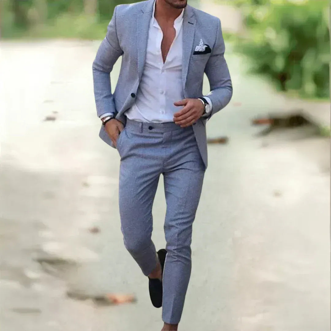 Herren Leichter Leinenanzug – 2-teilig, Slim Fit für Sommer, Hochzeit & Business | Atmungsaktiv & Elegant