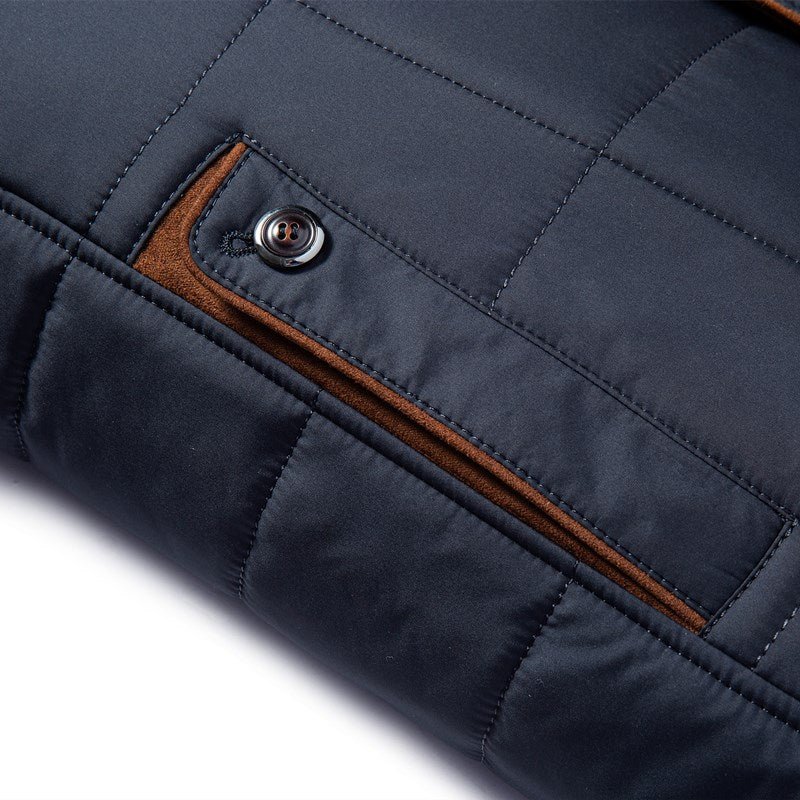 Stylische Steppjacke Mit Pelzkragen Für Herren | Winter