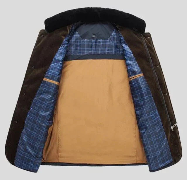 Stylische Steppjacke Mit Pelzkragen Für Herren | Winter