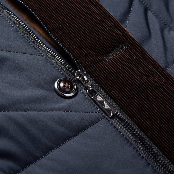 Stylische Steppjacke Mit Pelzkragen Für Herren | Winter