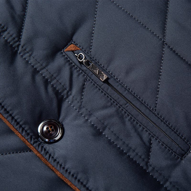Stylische Steppjacke Mit Pelzkragen Für Herren | Winter
