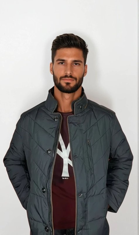 Stylische Steppjacke Mit Pelzkragen Für Herren | Winter