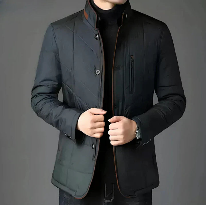 Stylische Steppjacke Mit Pelzkragen Für Herren | Winter