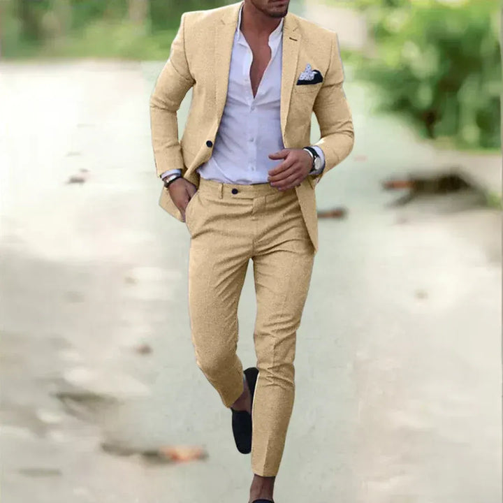 Herren Leichter Leinenanzug – 2-teilig, Slim Fit für Sommer, Hochzeit & Business | Atmungsaktiv & Elegant
