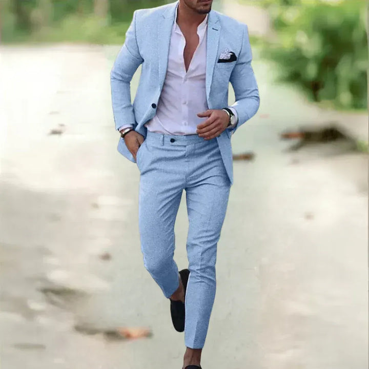 Herren Leichter Leinenanzug – 2-teilig, Slim Fit für Sommer, Hochzeit & Business | Atmungsaktiv & Elegant