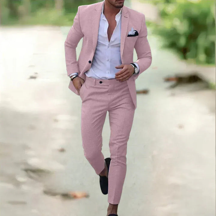 Herren Leichter Leinenanzug – 2-teilig, Slim Fit für Sommer, Hochzeit & Business | Atmungsaktiv & Elegant