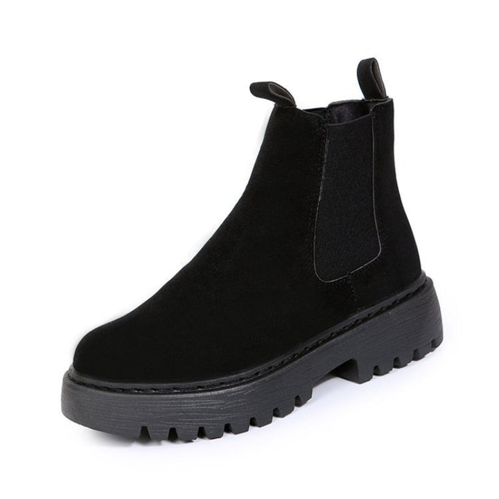 Damen-stiefeletten Zum Hineinschlüpfen Mit Plateaustiefel | Dicker Sohle