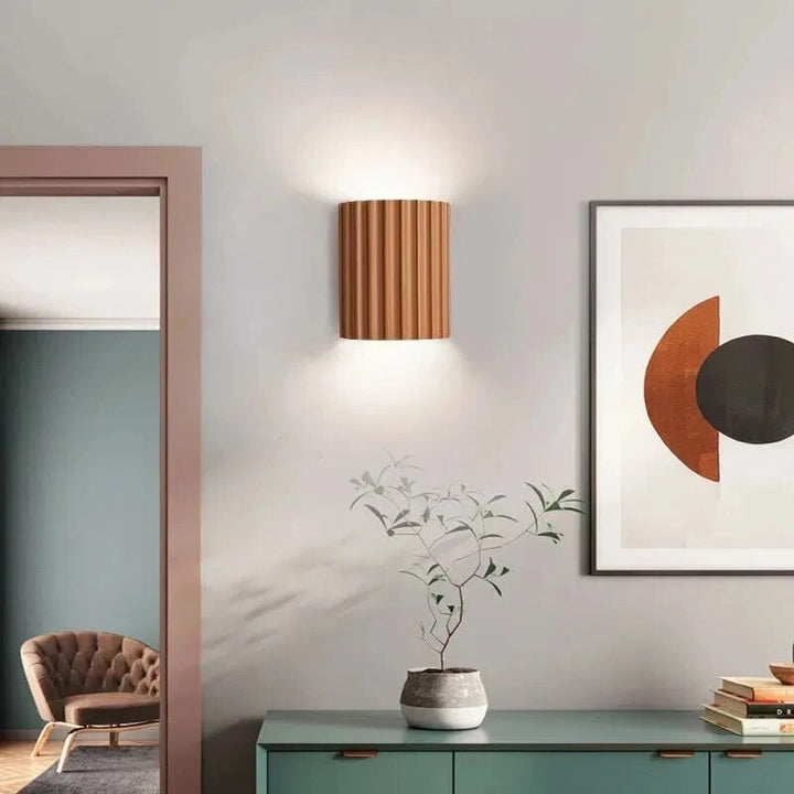 Scandinavian Ribbed Wall Light Contemporary Up Down Wall Lamp