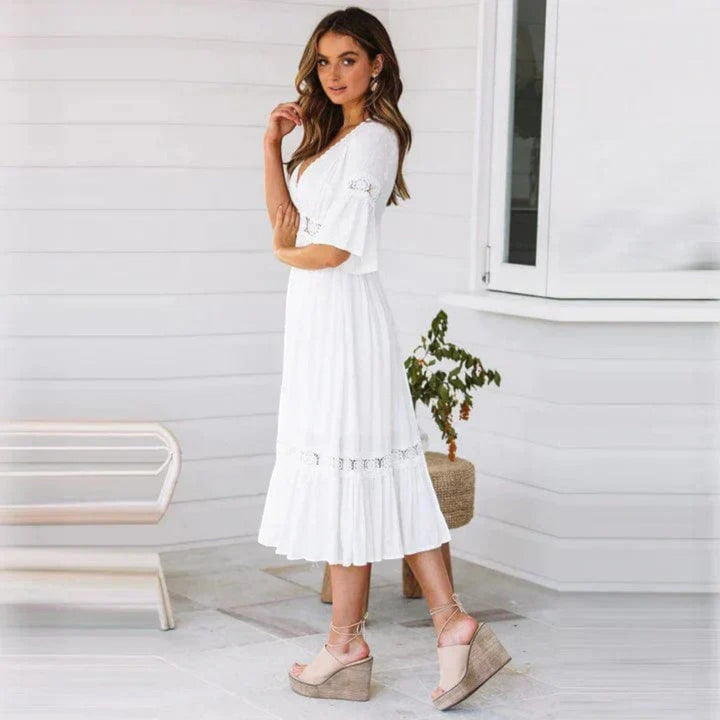 Lilou | Bohemian Sommerkleid Für Damen | Midi