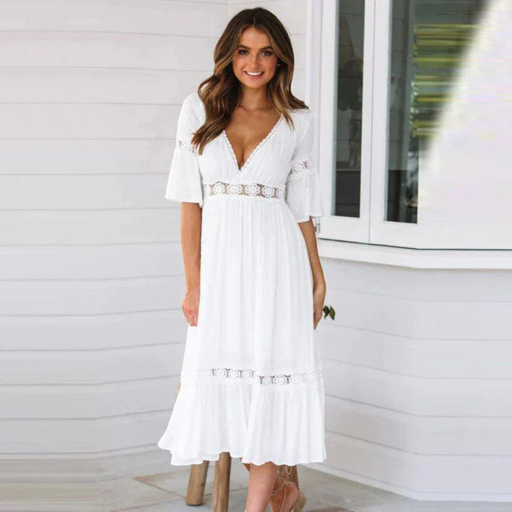 Lilou | Bohemian Sommerkleid Für Damen | Midi