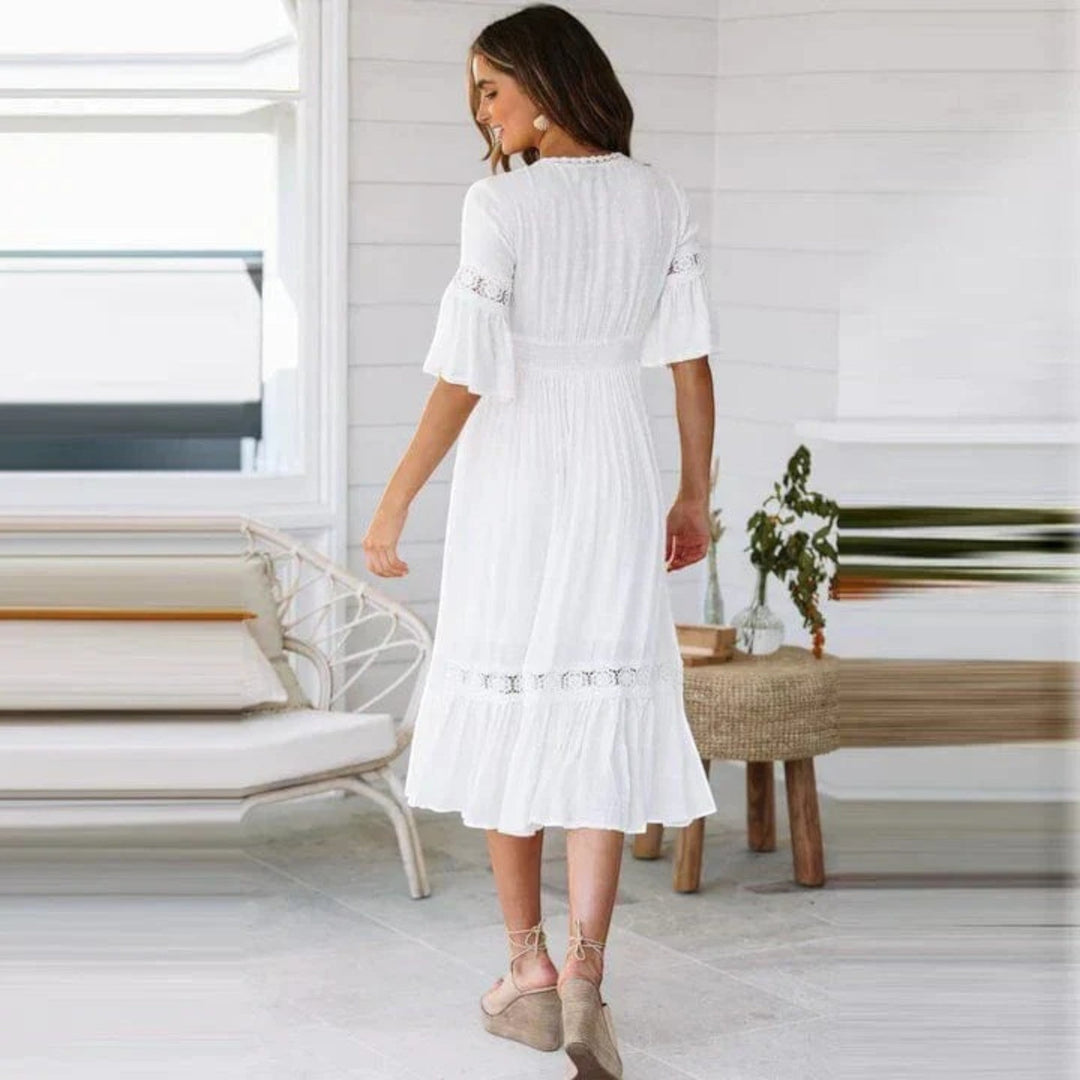 Lilou | Bohemian Sommerkleid Für Damen | Midi