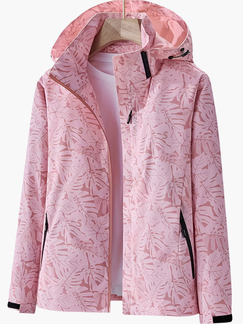 Stylische Kapuzenjacke Mit Blätterdruck Für Damen | Winter