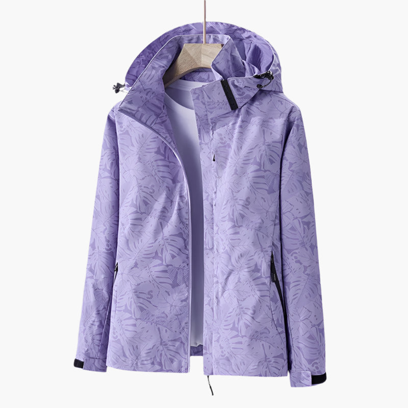 Stylische Kapuzenjacke Mit Blätterdruck Für Damen | Winter