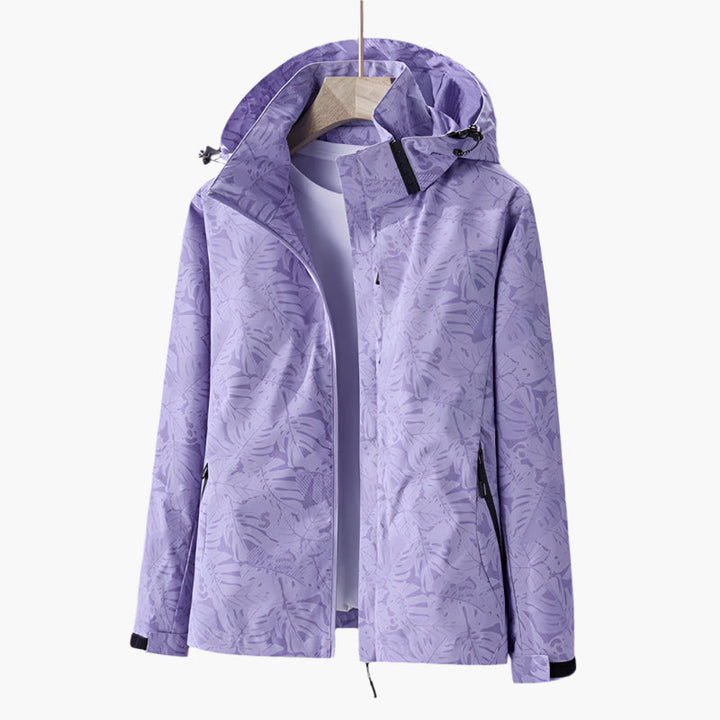 Stylische Kapuzenjacke Mit Blätterdruck Für Damen | Winter