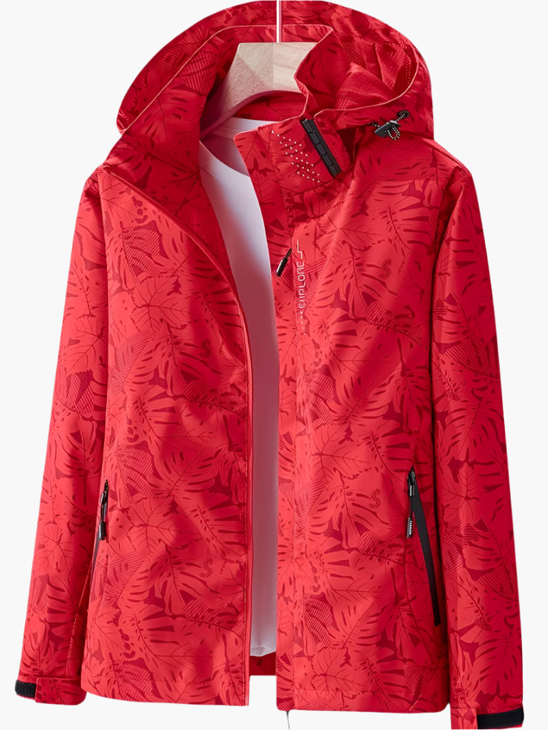 Stylische Kapuzenjacke Mit Blätterdruck Für Damen | Winter