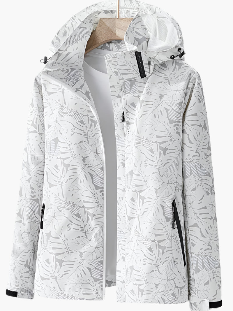 Stylische Kapuzenjacke Mit Blätterdruck Für Damen | Winter