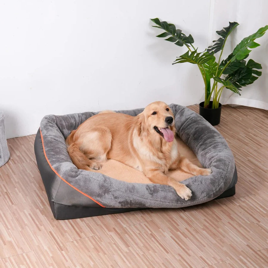 Cushioned Dog Bed with Elevated Sides for Crates
