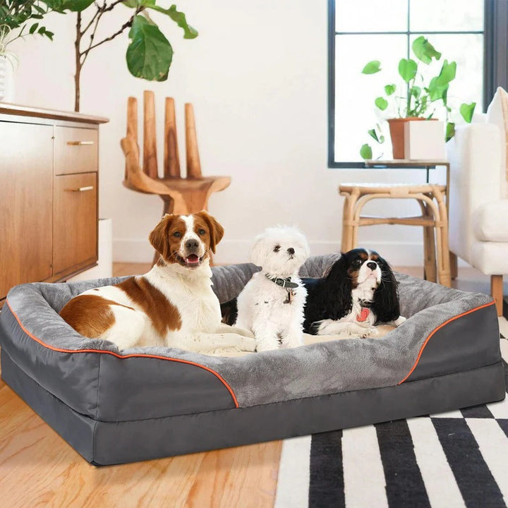 Cushioned Dog Bed with Elevated Sides for Crates