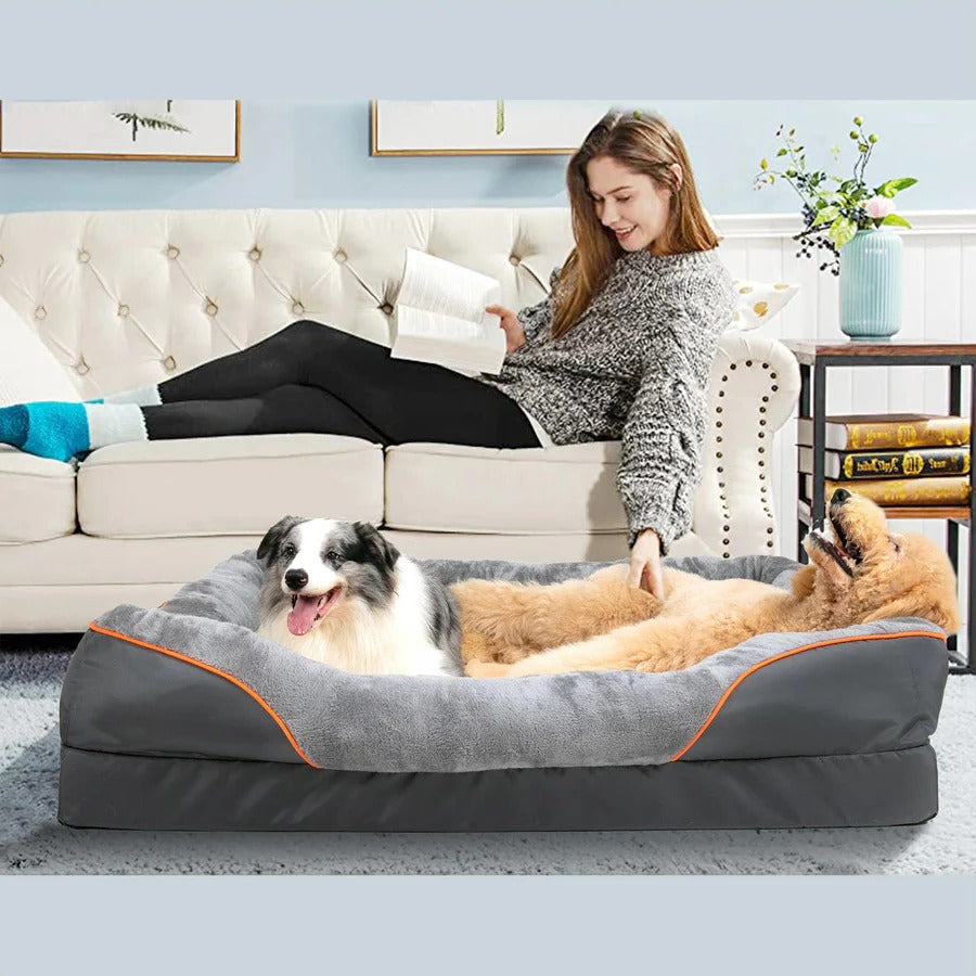 Cushioned Dog Bed with Elevated Sides for Crates