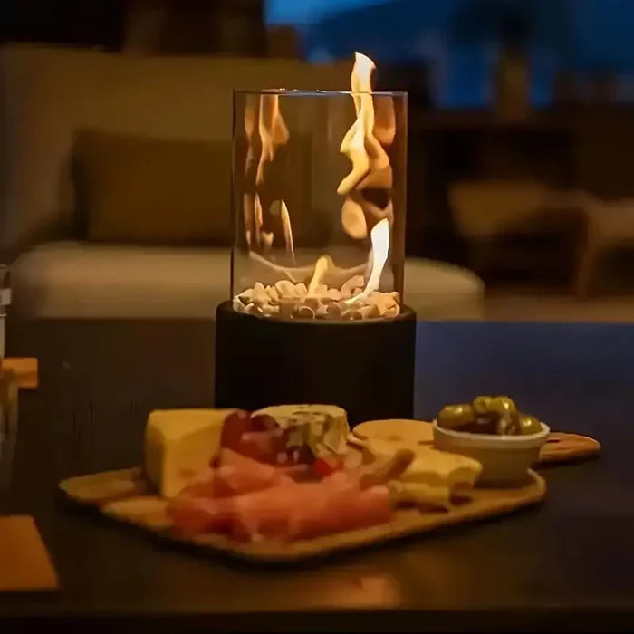 Tragbare Tischfeuer-Laterne – Trendiges Design mit LED-Flammeneffekt | Stilvolle & sichere Ambientebeleuchtung für drinnen & draußen