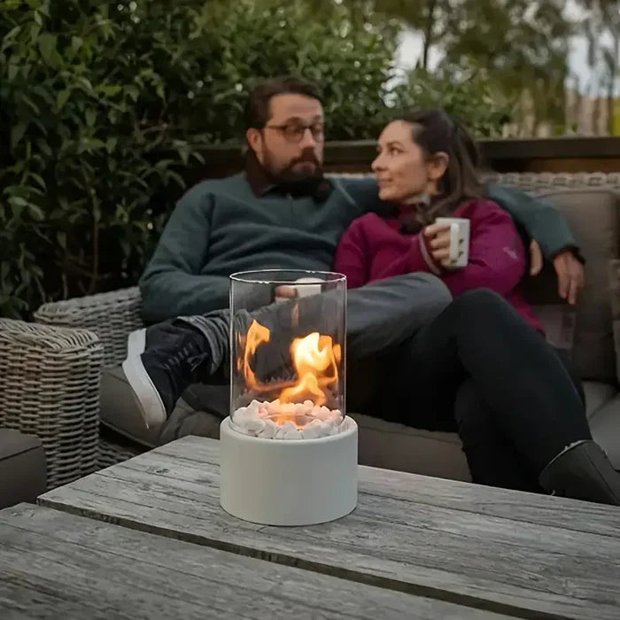 Tragbare Tischfeuer-Laterne – Trendiges Design mit LED-Flammeneffekt | Stilvolle & sichere Ambientebeleuchtung für drinnen & draußen