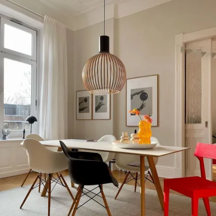 Minimalist Woodwork Pendant Light for Dining and Living Spaces