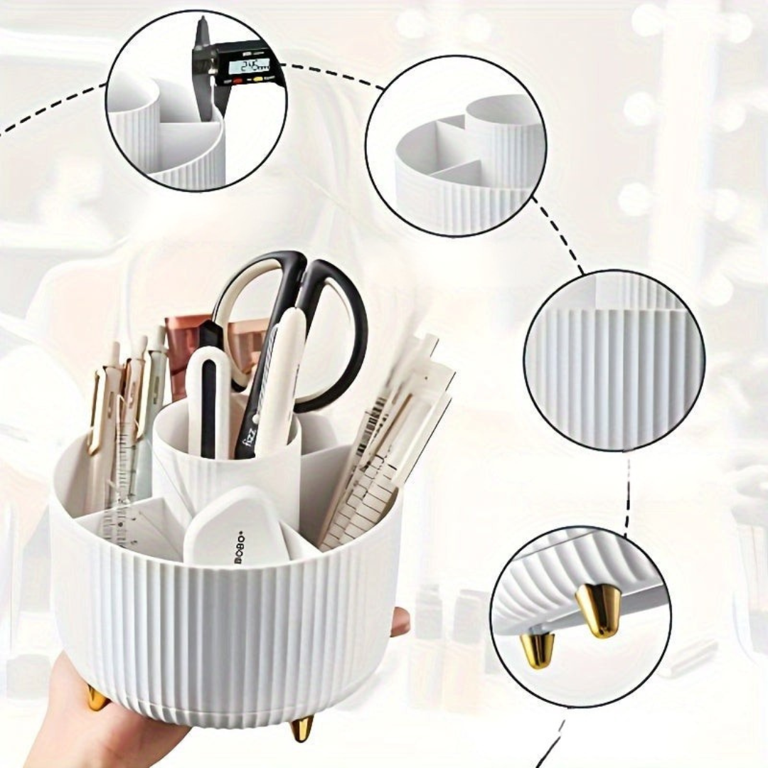 Cosmetic Organizer Rotating Countertop Storage with 5 Sections