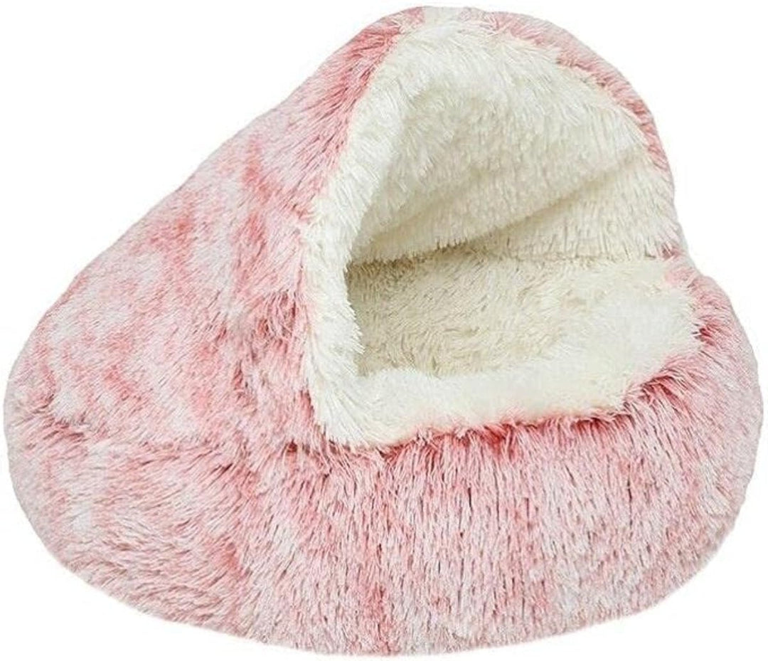 Round Hooded Dog Bed for Anxiety & Deep Sleep