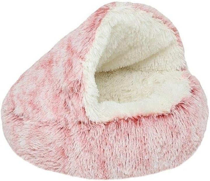 Round Hooded Dog Bed for Anxiety & Deep Sleep